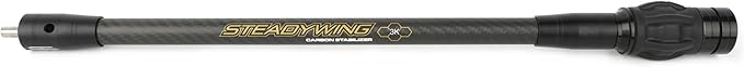 AMEYXGS Archery Bow Stabilizer for Compound Bow, 3K Carbon Fiber 6", 8", 10", 12" 15" Rods, Damping System, Weights Kit, Single Side V-Bar Mount,Quick Disconnect