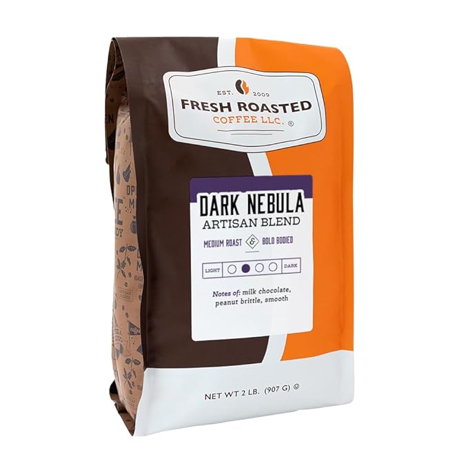 Fresh Roasted Coffee, Dark Nebula, 2 lb (32 oz), Medium Roast, Kosher, Whole Bean