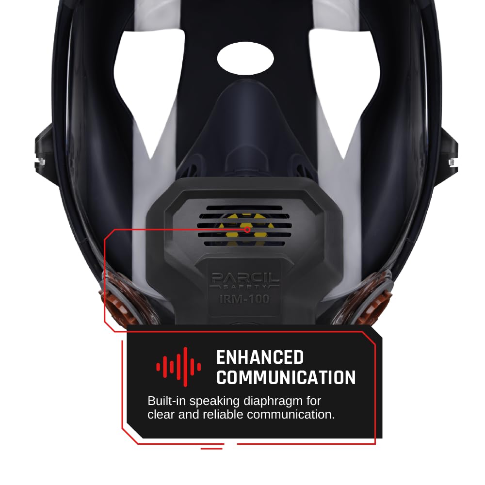 Parcil Distribution Full Face Respirator Mask with Filters – Durable Full Face Respirator Gas Mask, Bayonet Filter Compatible