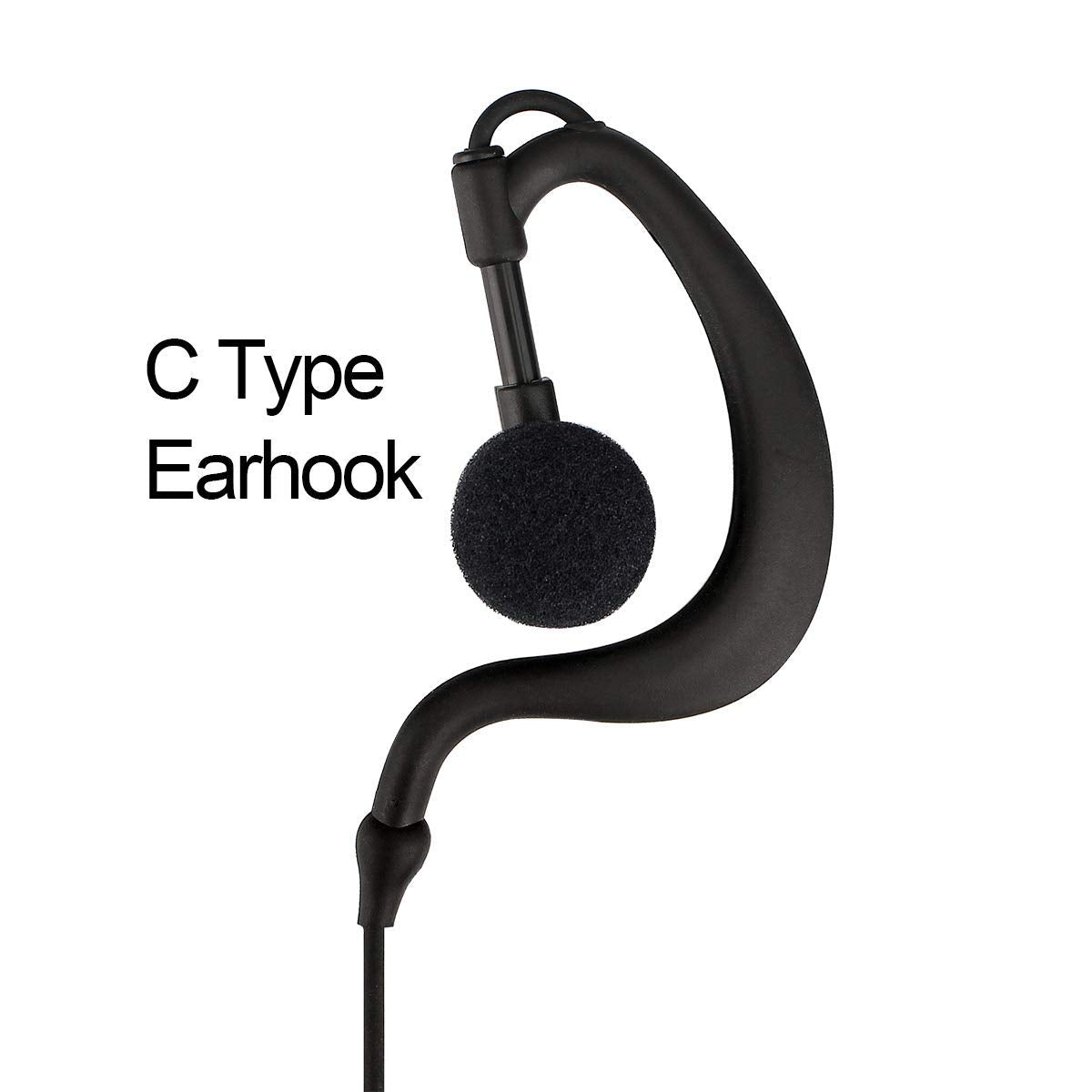 Retevis Case of 10, Two Way Radio Earpiece with Mic Single Wire Earhook Headset for RT22 RT21 RT68 RT68H H777 H777H RT86A RT86S, Compatible with Pxton Baofeng BF-888S BF-T26 Kenwood Walkie Talkies