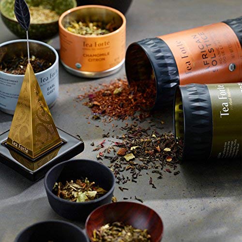 Tea Forte Bombay Chai Premium Organic Loose Leaf Caffeinated Black Tea Blend Canister, Makes 35-50 Cups