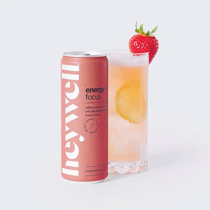Heywell Sparkling Adaptogenic Water, Variety Pack 12 Fluid Ounce (Pack of 12) Includes - Lime, Grapefruit, Orange Mango, Strawberry Lemon - Calm Drink, Sparkling Drink