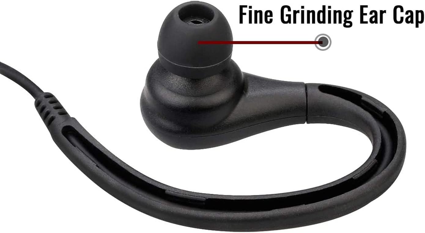 Retevis RT22 Walkie Talkie Earpiece with Mic, Earhook, 2 Pin, for RT22 RT68 RT21 H-777 RT86, Compatible with Pxton Baofeng BF-888S BF-T26 Kenwood Two Way Radio, Two Way Radio Earpiece(1 Pack)