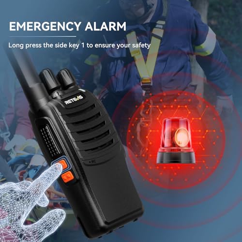 Retevis H-777 Rechargeable Walkie Talkies, Mini 2 Way Radios Long Range, Small Walky Talky, Portable FRS Two Way Radios with LED Flashlight(Black, 2 Pack)