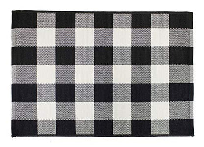 Fennco Styles Rustic Collection Buffalo Check with Rolled Hem Edge Table Runner