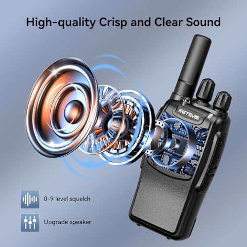 Retevis H-777 2 Way Radios, Walkie Talkies for Adults, Rechargeable Long Range Two Way Radio, Shock Resistant, Short Antenna for Business Education(10 Pack)