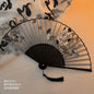 Portable Hand Fold Fan New Chinese Style Dance Props Retro Shell Fan Woman Men Bamboo Wood Silk Flower Folding Fan