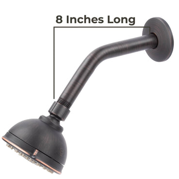 8 in. Stainless Steel Shower Head Extension Arm with Flange (Oil-Rubbed Bronze Finish)
