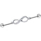 Clear Gem Endless Elegance Infinity Symbol Industrial Barbell 38mm