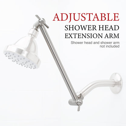 10 in. Solid Brass Shower Head Extension Arm (Stainless Steel Finish)