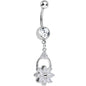Clear Cubic Zirconia Mystery Garden Door Knocker Dangle Belly
