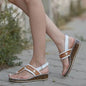 Sandals plus size women's shoes wedge velcro
