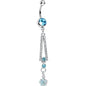 Aqua Gem Cosmopolitan Art Deco Triangle Dangle Belly Ring