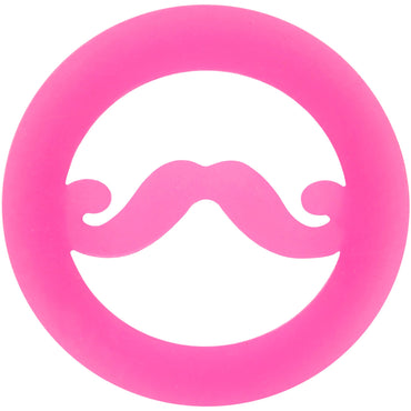 9/16 Pink Silicone Dapper Mustache Tunnel Plug