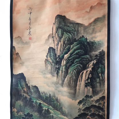 Chinese Landscape Scroll – Jin Nong Style Hanging Painting