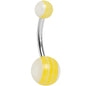 Acrylic Dandelion Yellow Striped Belly Ring