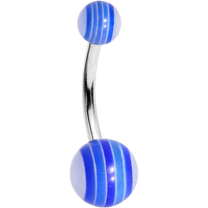 Acrylic Blue Sea Striped Belly Ring