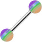 18G Acrylic Faded Rainbow Stripe Straight Barbell Eyebrow Ring