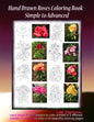 Hand Drawn Roses Coloring Book - Simple to Advanced: Hand drawn 8 rose designs to color printed in 3 different shades of gray to the total of 24 beaut - Paperback