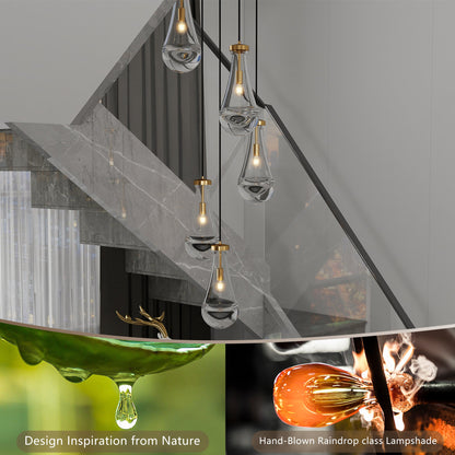 Chandelier 5-Light Cluster Pendant Brass High Ceiling Adjustable E12