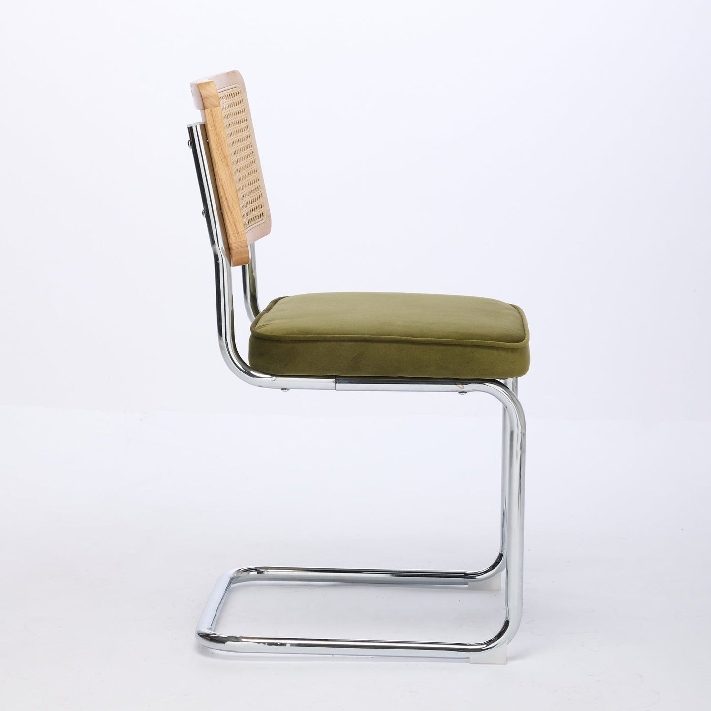 Mid Century Modern Dining Chairs Set of 2, Velvet Accent Chairs with Natural