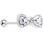 18G Clear Gem New Year Bow Tie Cartilage Tragus Earring