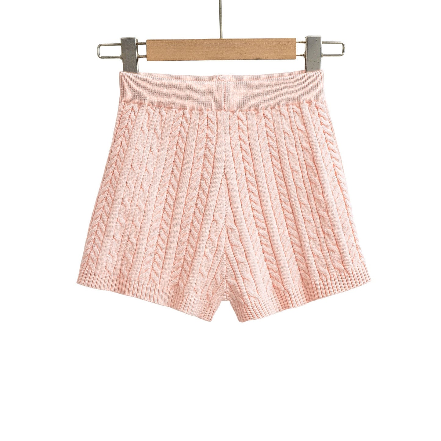 Versatile Solid-Color Tight Knitted Shorts