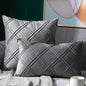Pure Color Velvet Plaid Pillowcase Home Sofa Bedside Pillow Short Plush Cushion