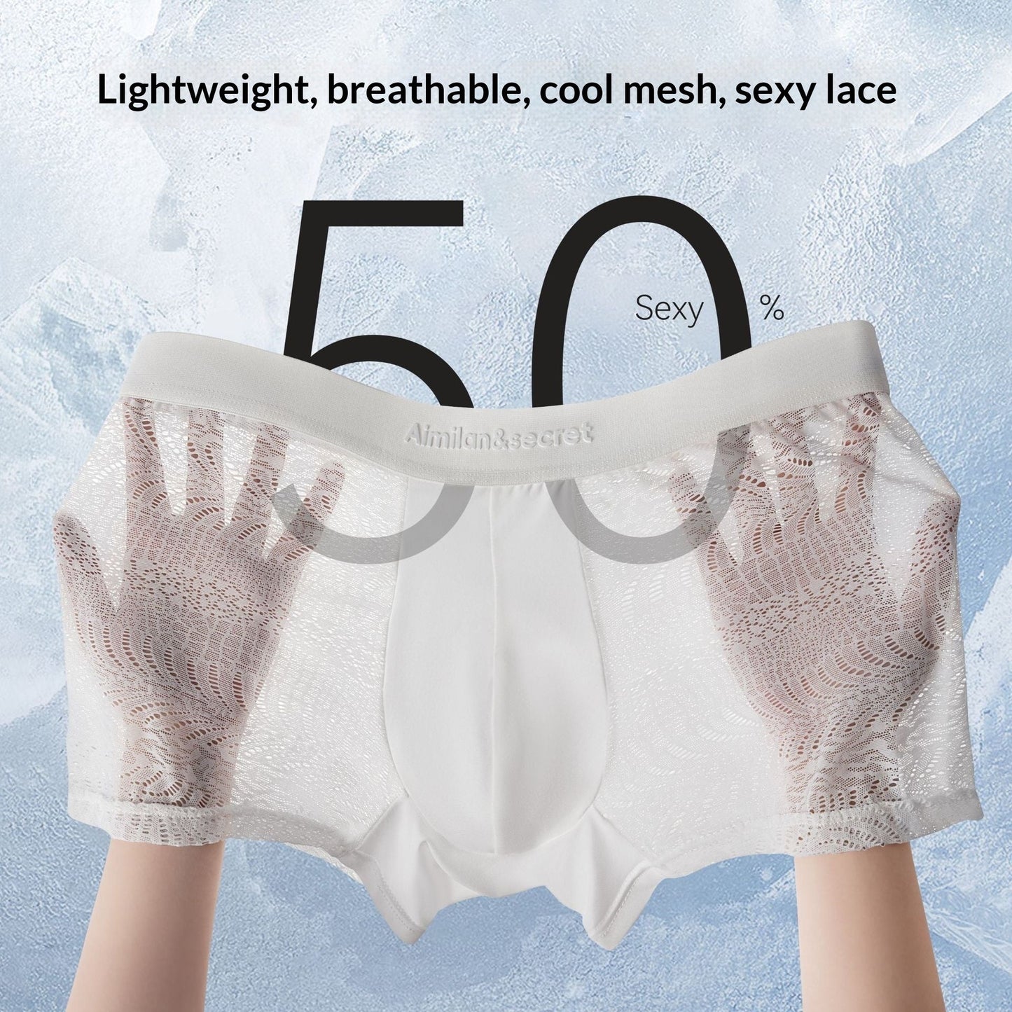 New Ice-silk Mens Underwear Summer Mesh Bare-feel