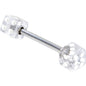 Clear DICE Barbell Tongue Ring