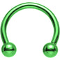 14G 1/2 Apple Green Anodized Horseshoe Circular Barbell
