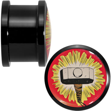 5/8 Licensed Thor Hammer Logo Acrylic Screw Fit Plugs Set
