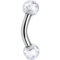 14G 1/4 Acrylic Clear Glitter Cartilage Rook Curved Barbell
