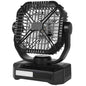 10400mAh Solar Fan Camping Fan with Solar Panel LED Lantern 7W 8 Inch