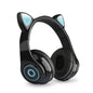 Cartoon Cat Ears 5.0 Bluetooth Headset Luminous Foldable Card Music