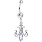 Aurora Gem Magnifique Fleur de Lis Dangle Belly Ring