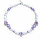 Small design purple pearl love necklace