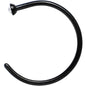 20G 3/8 Clear Gem Black Anodized Titanium Nose Hoop