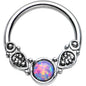 14G 1/2 Synthetic Light Purple Opal Tribal Fantasy Captive Ring