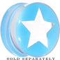 Clear Light Blue Acrylic Wish on a Star Saddle Plug 2G to 20mm