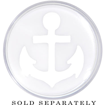 9/16 Clear White Acrylic Set Sail Nautical Anchor Saddle Plug