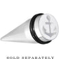 18mm Clear White Acrylic Set Sail Nautical Anchor Taper
