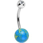 Clear Gem Terra Firma Planetary Aqua Stone Belly Ring