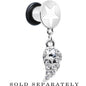 Clear Gem Angel Wing and White Star Single Flare Dangle Plug Sizes 5mm to 14mm