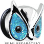 9/16 Aqua Glitter Festive Owl Single Flare Steel Plug