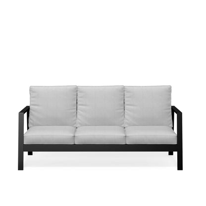 Outdoor Patio Set Aluminum Black Light Gray 4 Piece Seats 5
