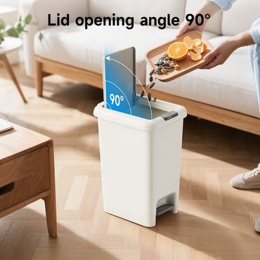 20 L Ovaler Mülleimer – Leiser Push-Deckel mit Fußpedal