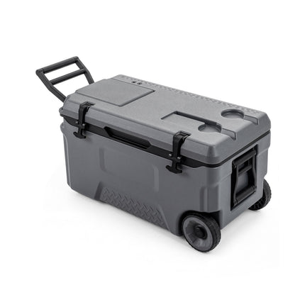 53 Quart Rolling Cooler with Wheels and Fish Ruler