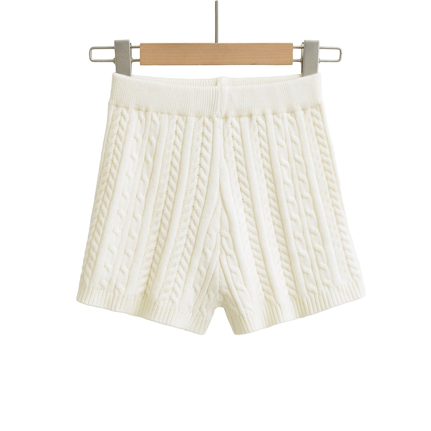 Versatile Solid-Color Tight Knitted Shorts