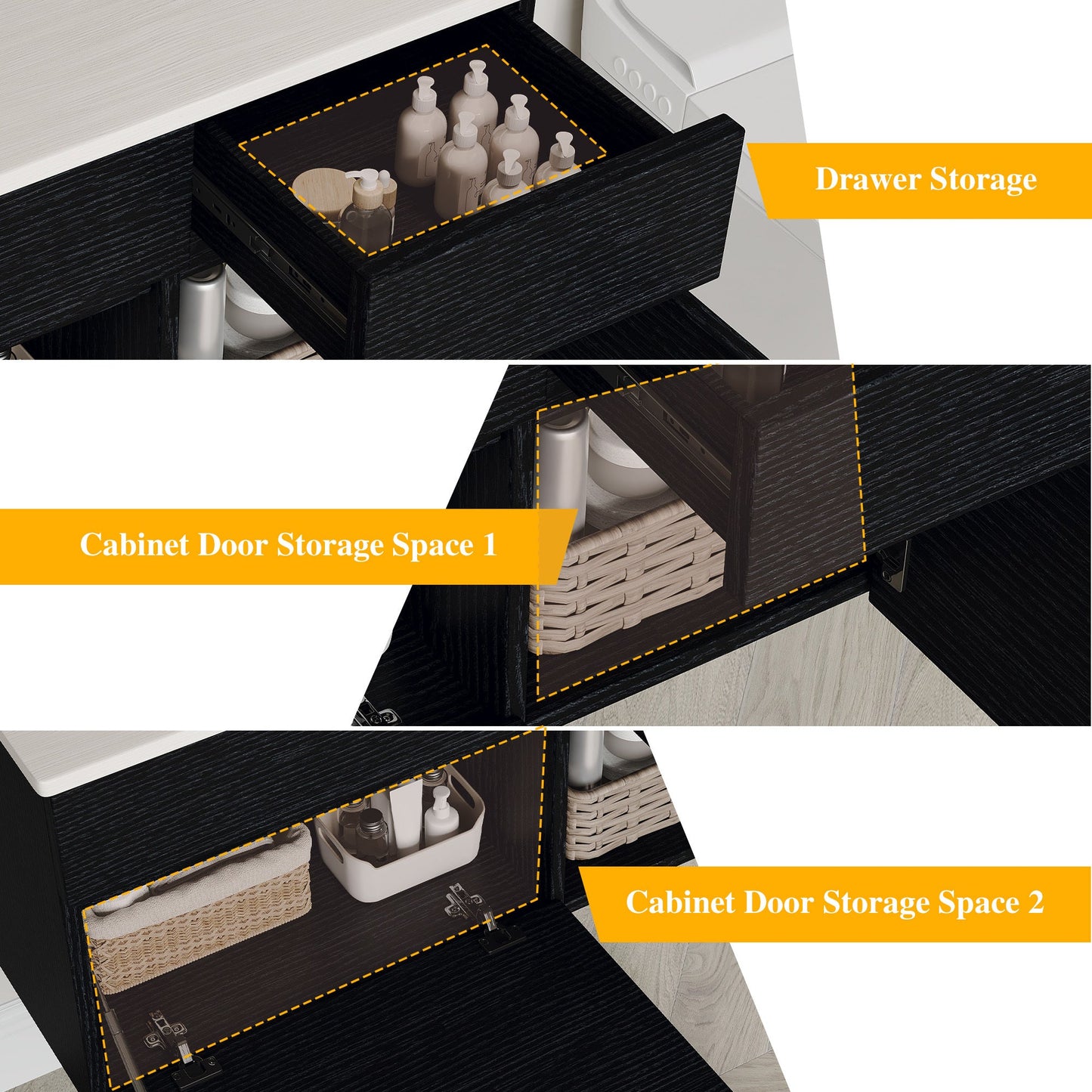31.5' Modern Wall-Mounted Single Sink Bathroom Vanity Base Only Painted Floating